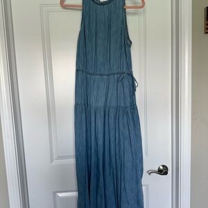 Charming Blue Sleeveless Dress